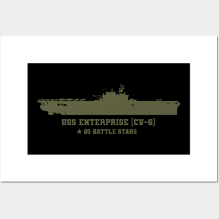 USS Enterprise (CV-6) - US Naval Vessel Posters and Art